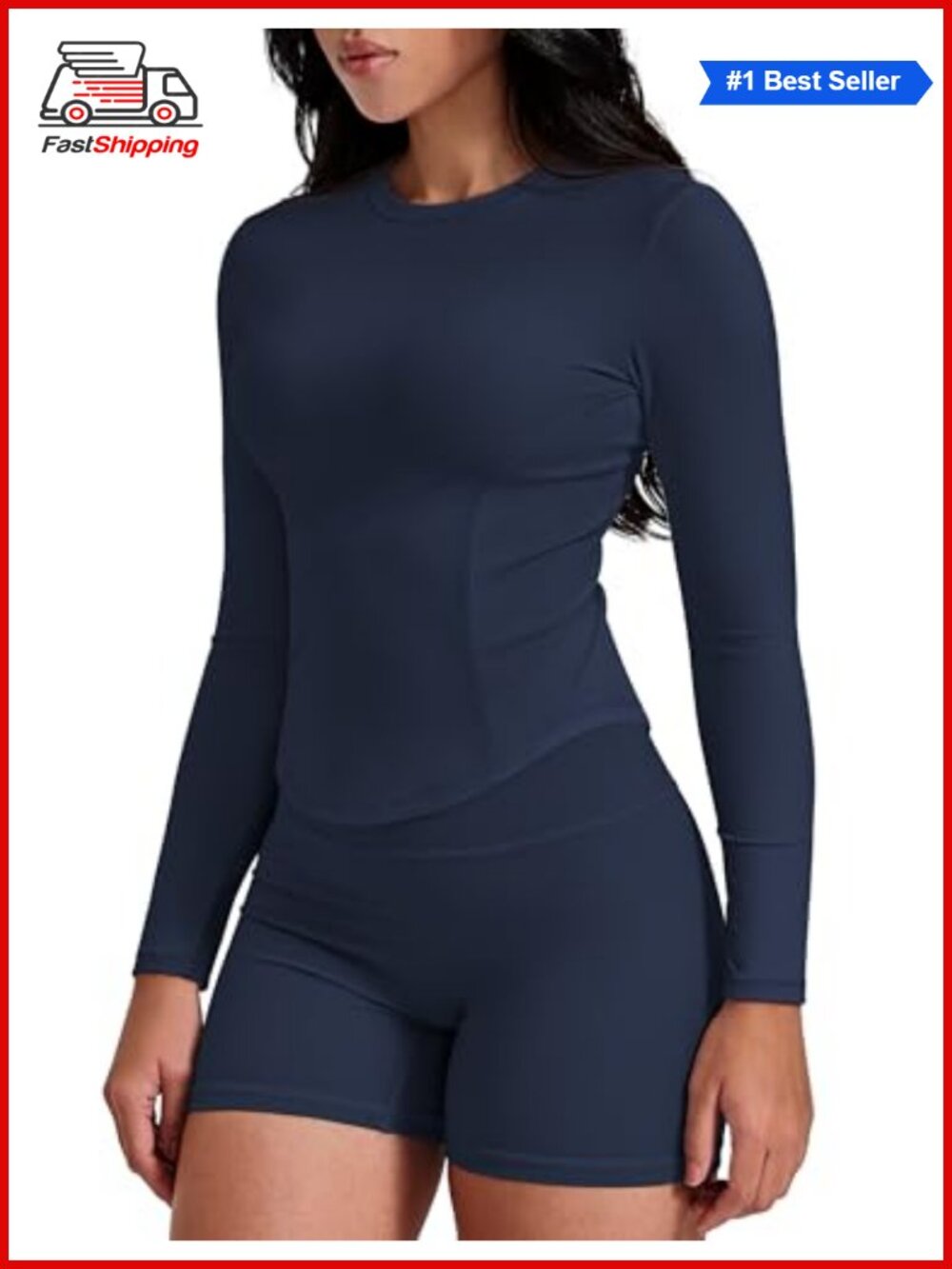 Women's Long Sleeve Cropped Athletic Gym Workout Top